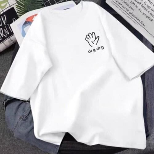 Harajuku Hip Hop Colorful Print Hooded Women Straight Casual New Summer T-shirt Streetwear Fun Basic Ladies Tees For Women 2021