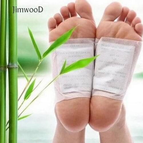 Jimwood 20pcs(10pcs Patches(5 bags)+10pcs Adhesives) Detox Foot Patches Pads Body Toxins Feet Slimming Cleansing HerbalAdhesive