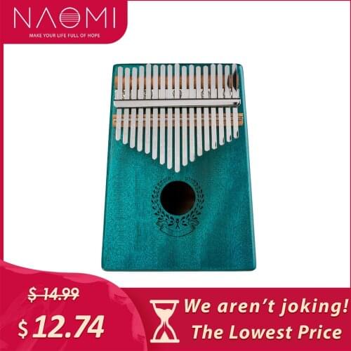 NAOMI 17 Keys Kalimba Thumb Piano Bass Mahogany +Steel Keys Durable Children Christmas Gift Hot Sale