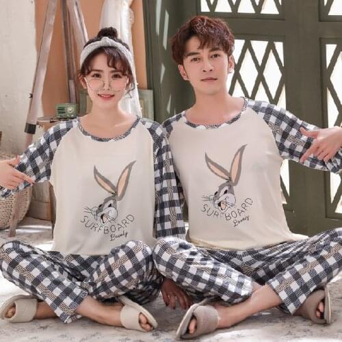 Sleepwear Set Lovers Stripe Printing Long Sleeved Pyjamas Pjs Men Women Fashion Pijamas Suit Spring Autumn Pajamas For Couples