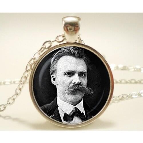 "Friedrich Nietzsche philosopher pendant. Nietzsche German necklace. Famous People, genius jewelry,christmas gift,sliver plated