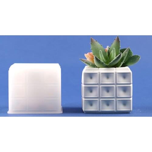 Square Flowerpot Concrete Silicone Mold for Candlestick Mold Ceramic Clay DIY Crafts Mold DIY Flower Pot Mold 3D Handmade