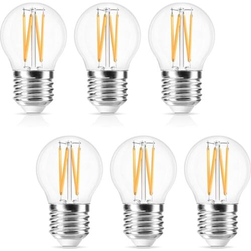 6pcs/lot E27 Lamp G45 LED Filament 2W 4W 8W 12W E14 Retro Glass Edison 220V Bulb Replace Incandescent Light Chandeliers