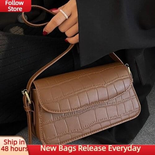 Small Vintage Envelope Ladies Shoulder Bag PU Leather Solid Plaid Hasp Crossbody Bag for Women 2021 New High Quality Handbags