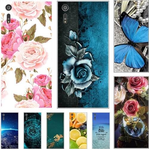 Fashion Flower Case For Sony Xperia XZ F8331 F8332 XR XZS Cover Soft Silicone Cat Printing Capa Back Coque