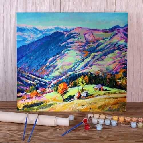 Landscape Autumn∕winter DIY Paint By Numbers Set Oil Paints 40*50 Picture By Numbers Photo Paintings Adults Drawing