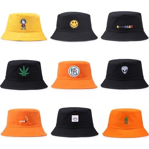 Luffy AlienBucket Hat set Unisex Foldable embroidery Cap Hip Hop Gorros Men Summer Caps Women Panama Fishing Bucket Hat