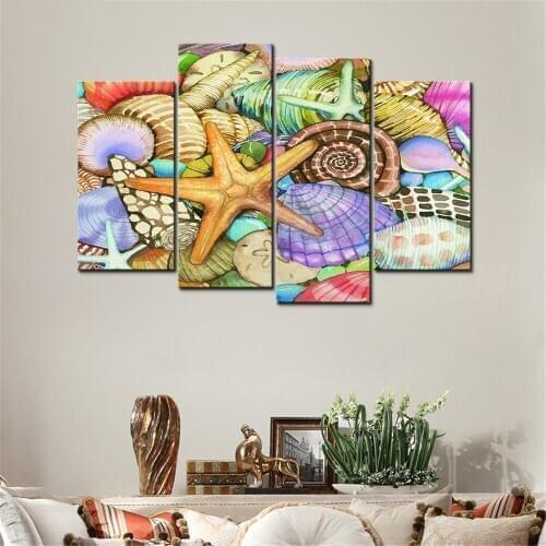 Wall Modular Pictures Framework Modern Hd Living Room Printing Decoration Home Cartoon Marine Organisms Art Canvas Painting