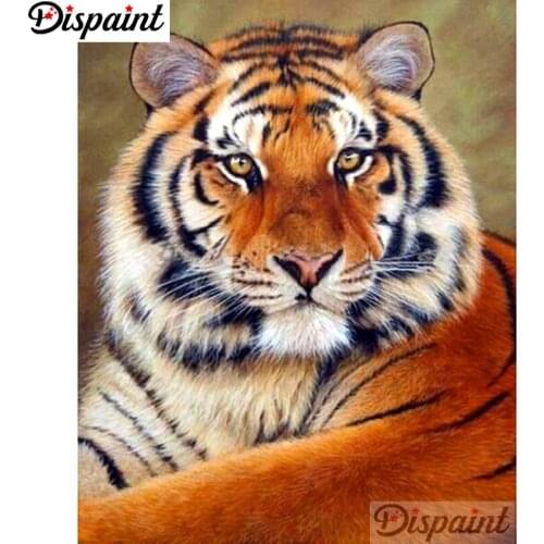 Dispaint Full Square/Round Drill 5D DIY Diamond Painting "Animal tiger landscape" Embroidery Cross Stitch 5D Home Decor A11927