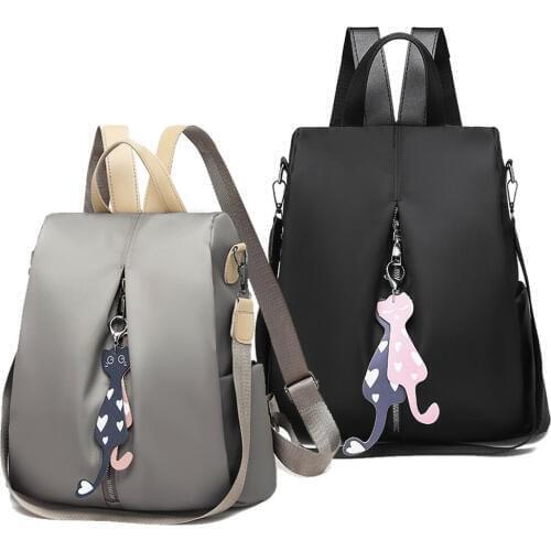 2019 New Womens Anti-theft Backpack Fashion Simple Solid Color School Bag Oxford Cloth Travel Shoulder bag