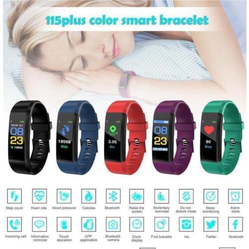 The newest smart fitness band BT 4.0 blood pressure monitor wrist 115plus smart bracelet