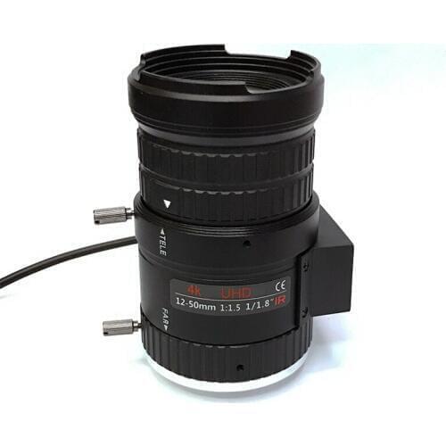 SMTSEC UHD 4K CCTV Lens 12-50mm Manual Zoom DC Auto IRIS F1.5 1/1.8" CS Mount 8MP CCTV Lens FOR 4K Security Camera SL-1250A4K