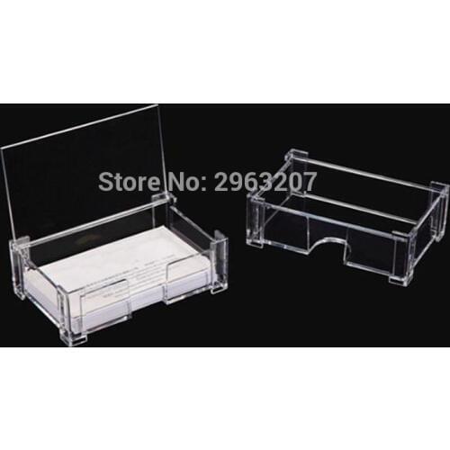 Portable Desk Business Card Storage Box Plastic Clear Name Cards Display Case Business Gifts For Men Women QW7149