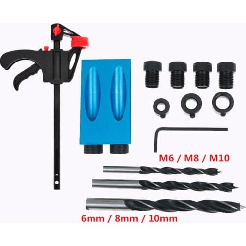 Woodworking Hole Positioner 15 degree Blue Hole Jig Kit Diagonal Hole Positioning Drill Woodworking Hole Locator