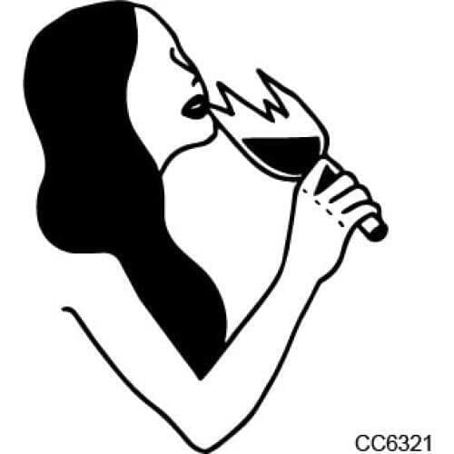 Rocooart CC6321 6x6cm Drinking Women Temporary Tattoo Sticker Old School Style Body Art Water Transfer Fake Tattoo Tatuagem Taty