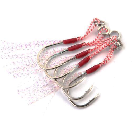 10pcs/pack 10# to 20# Origin jigging assist hook overweight boat jigging bait fishing roped thread jig hook fishing tackle