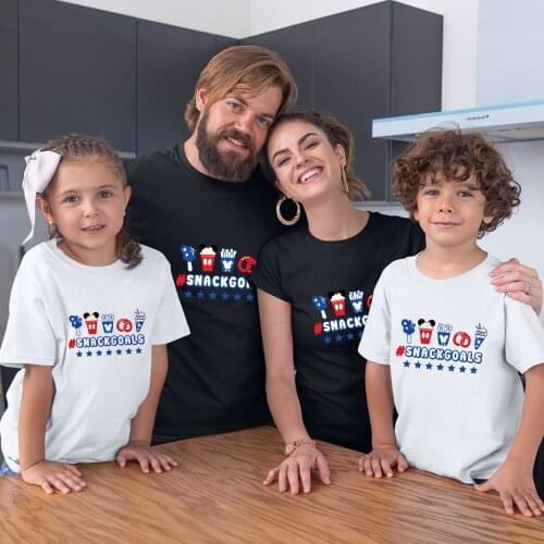 Family Clothes Summer New Products Disney Series Cartoon Pattern Baby Girl Boy Mother And Daughter Round Neck Dropship Fashion