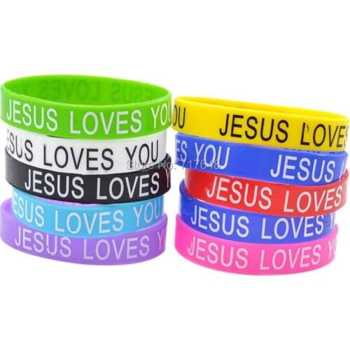 450pcs JESUS LOVES YOU wristband silicone bracelets free shipping by FEDEX
