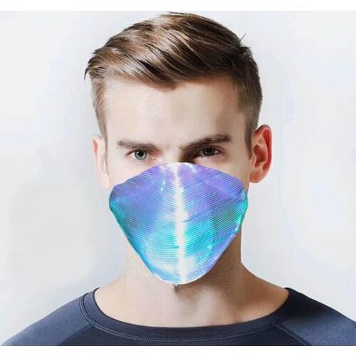 LED Flashing Mask Chargeable Colorful Anti Dust Fiber Optic Masks Bar Stage Dance Decoration Birthday Party Halloween