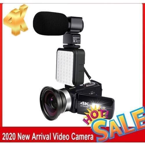 KOMERY 4K Video Camera 48MP Vlogging For Youbute Recorder Handycam WIFI NightShot Cam Time-lapse Touch Screen Camcorder