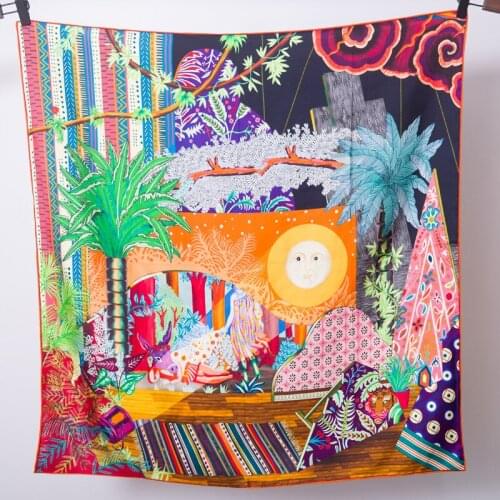 Womens Scarves 100% Silk Twill Mulberry Silk Bandana 90*90cm Scarf for Muslim Women Large Square Scarf Small Shawl