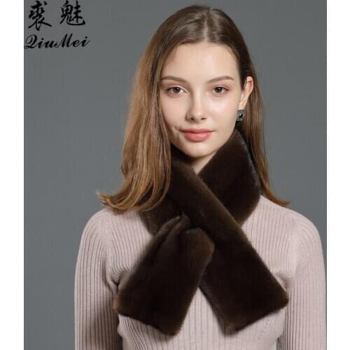 Whole-skin Mink Fur Scarf Women New 2020 Luxury High-end Handmade Ladies Neckerchief Scarf Elegant Genuine Fur Scarves Muffler