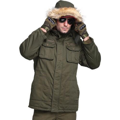 Winter Mens Cotton-padded Clothes Outdoor Keep Warm Camping Hiking Loose Coat Male Tactical Army Fans Hunting Training Jacket