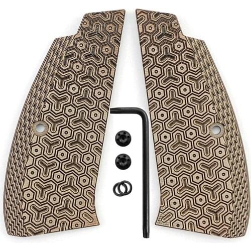 1pair Tactical grip CNC Anti-Slip G10 Texture Grips Cover for CZ 75 SP-01 Series Shadow 2, 75B BD Screws Included