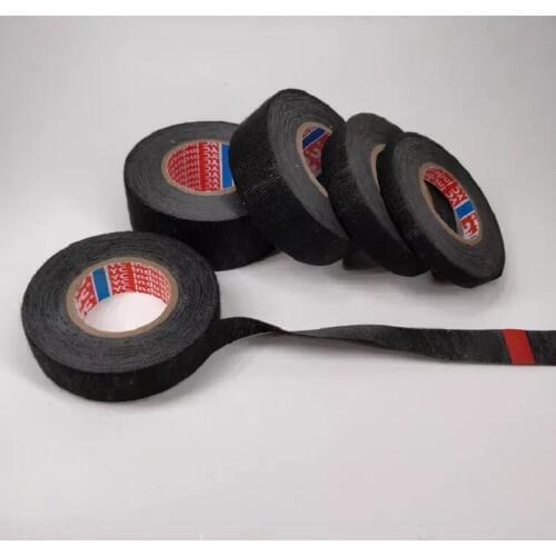1pcs 15m Car Heat-resistant Velvet Wire Harness Tape, Black Flame Retardant Tape Cable Protection 9/15/19/25/32mm