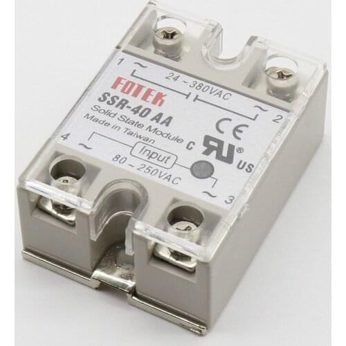 1 pcs SSR-40 AA AC-AC Metal Base Solid State Relay Moudle SSR-40AA 40A Output AC 24-380V Good Quality Wholesale Hot Sale Promot