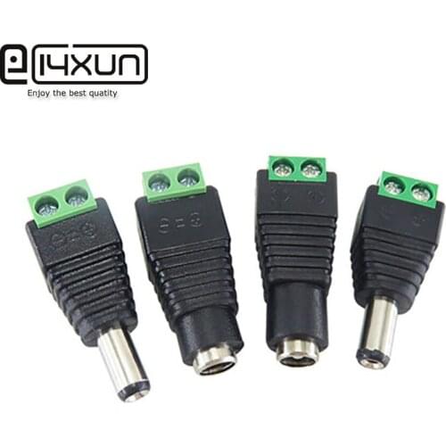 2pcs 5.5*2.1mm CCTV Cameras Female Male DC Power Plug Adapter DC Power Jack Adapter Connector Male Female Socket