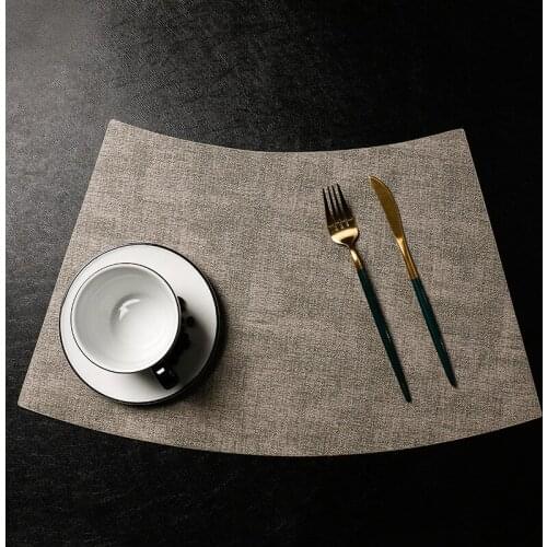 2pcs Tableware Mat Placemat Table Pad Coaster PU Leather Waterproof Heat Insulation Non-Slip Placemats For Kitchen Accessories