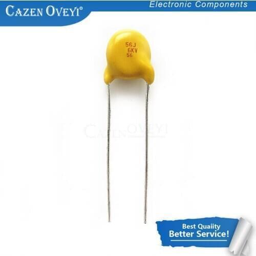 20pcs/lot High-voltage ceramic capacitors 6KV 54P 54J 6000V = 6KV 56P 56J In Stock