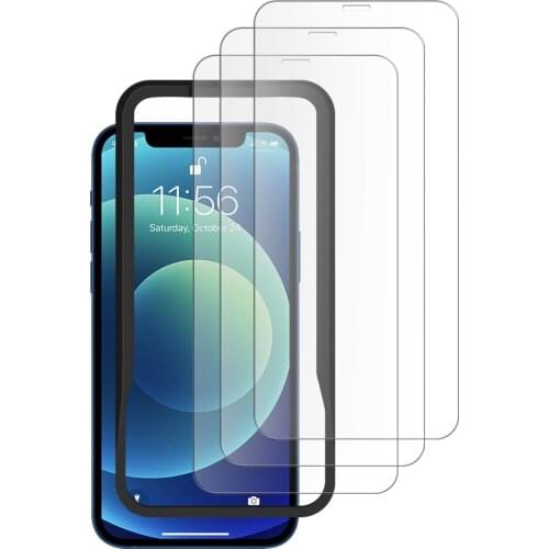 3 Pack 9H Tempered Glass Screen Protector With Installation Frame