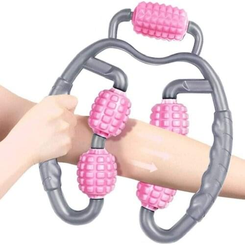 3D floating foam massage roller suitable for leg neck arm axis muscle relaxer 5-wheel yoga fitness roller massager accessories