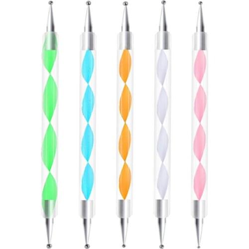 5 pcs Nail Art Pen Double Ends Dotting Drawing Painting UV Gel Liner Polish Brush Set Decoration Nail Art Dotting Tools