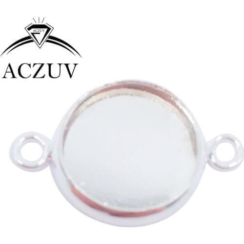 500pcs 10mm 12mm 14mm 16mm 18mm 20mm 25mm Silver Plated Bezel Pendant Blank Jewelry Connector Cabochon Base Setting BPDH002
