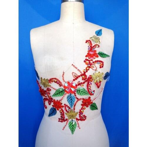 Zbroh New pure handmade rhinestones applique 39*31cm sew on multicolor crystals patches trim for dress DIY accessories