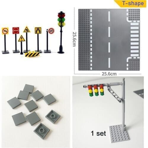 City Road Street Baseplate Set Street lights building block base plate Compatible All Brands