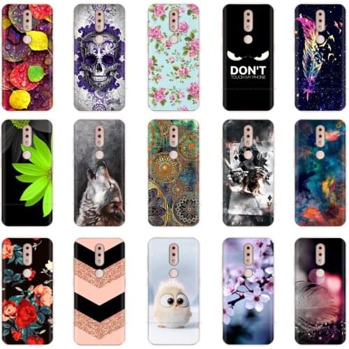 Case for Nokia 4.2 Case Silicon Transparent Back Cover for Nokia 4.2 5.71 Inch Phone Shell Bumper Soft TPU Coque Cute Cat Flower