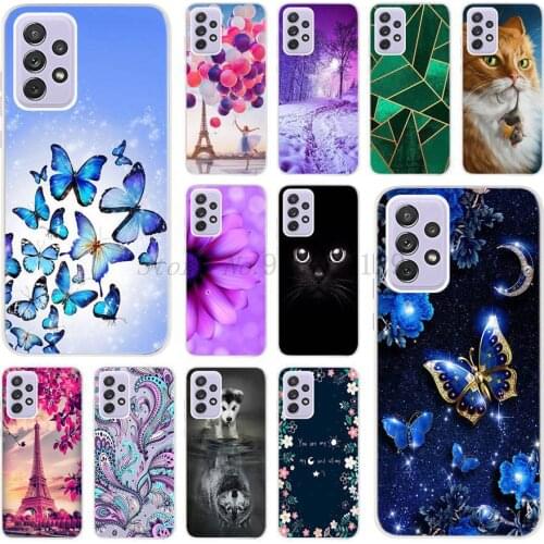 Case For Samsung A52 A72 5G Case Silcone Soft TPU Butterfly Phone Cover For Samsung Galaxy A72 2021 Case A 52 A 72 4G Clear Capa