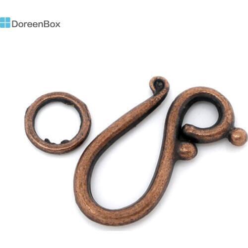 Doreen Box Lovely 20 Sets Copper Color "S" Shape Toggle Clasp Findings (B05917)