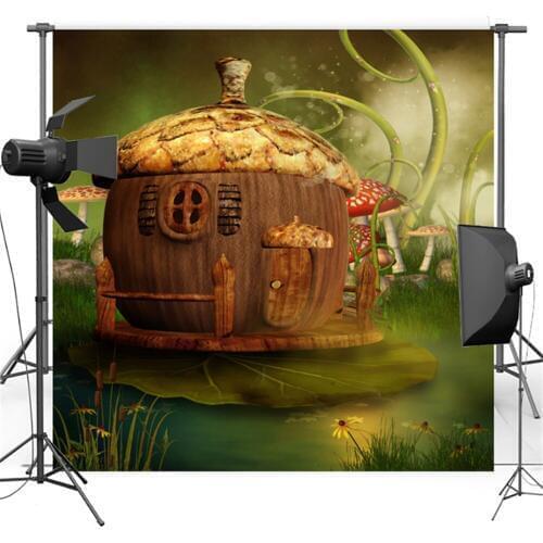 Photography Backdrops Newborn 5x7 Mushroom Forest Wood House Photo Background for Baby Custom Photo Studio Props Customized