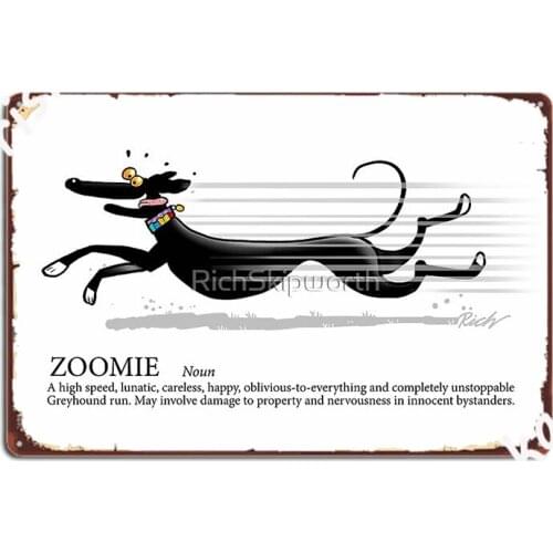 Greyhound Glossary Zoomie Metal Sign Club Home Living Room Vintage Wall Decor Tin Sign Poster