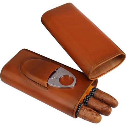Humidor Cigar Case Holder Hold Cigars With Cutter Portable Travel Case Kit Cigar Humidor Box