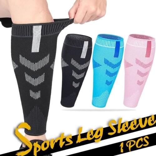 GOBYGO 1Pcs Calf Protection Knitted Compression Breathable Sports Leggings Running Compression Socks Leg Protective Gear Unisex