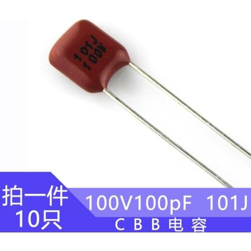 CBB capacitance 100v100pF Foot pitch 5mm 100v100pF Film capacitor 101J