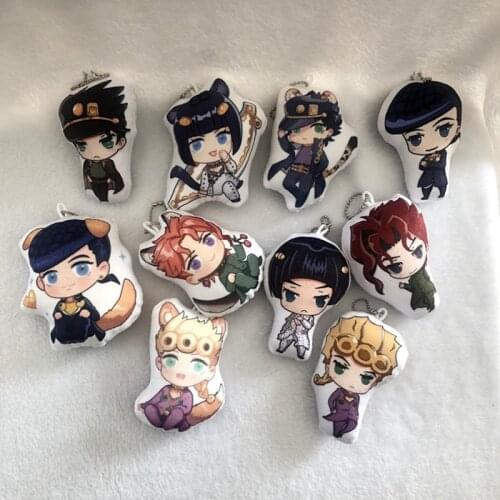 Anime JoJos Bizarre Adventure Rabbit Ear Keychain Plush Key Chain Dumplings Pendant Doll Toys Women Kids Birthday Gift