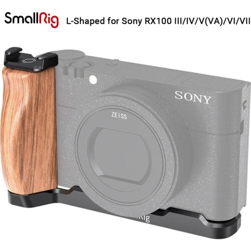 SmallRig RX100 L-Shaped Bracket Wooden Grip with Cold Shoe for Sony RX100 III/IV/V(VA)/VI/VII Quick Release L Plate - 2438