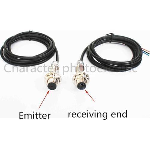 M18 NPN beam laser switch / DC10-30V visible red beam laser sensor / laser photoelectric switches 0-20 m